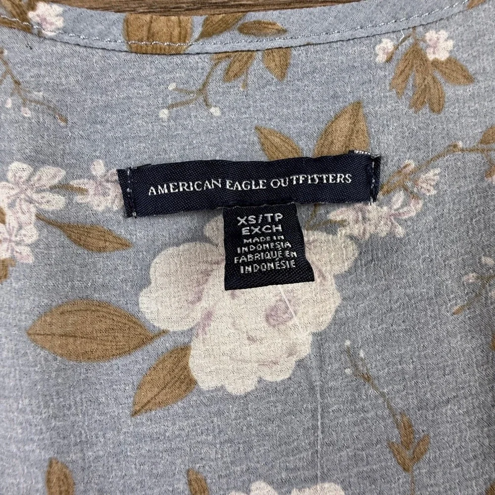 American Eagle Outfitters Floral Smocked Peplum Blouse NWT Boho Indie Flowy XS